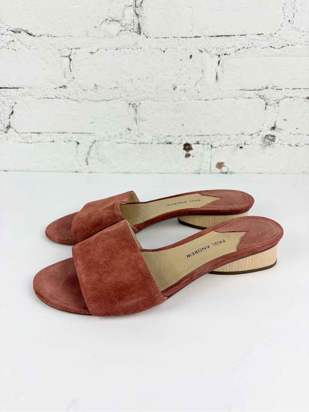 Paul Andrew Lina Sandal Mule Rose Suede Leather Italy 39